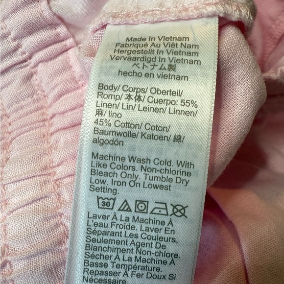 J. Crew Linen Blend Pull On Drawstring Cuffed Ankle Pants in Pale Pink Preppy - Picture 12 of 14